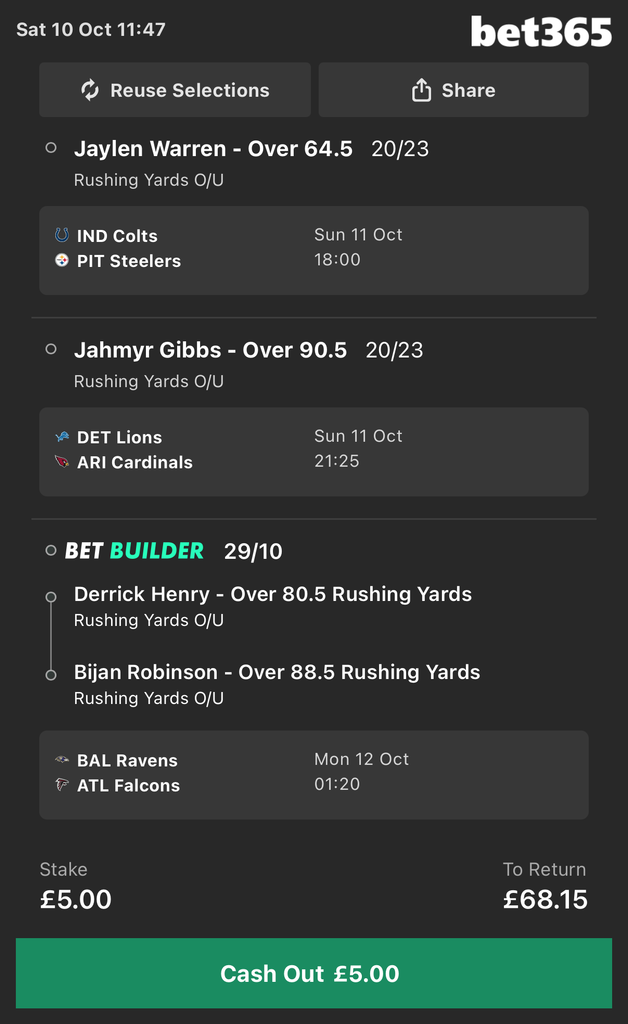 Player Props Model Bet Picks for Week 5